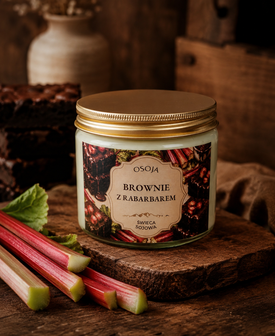 Świeca Sojowa Brownie z Rabarbarem 250 ml