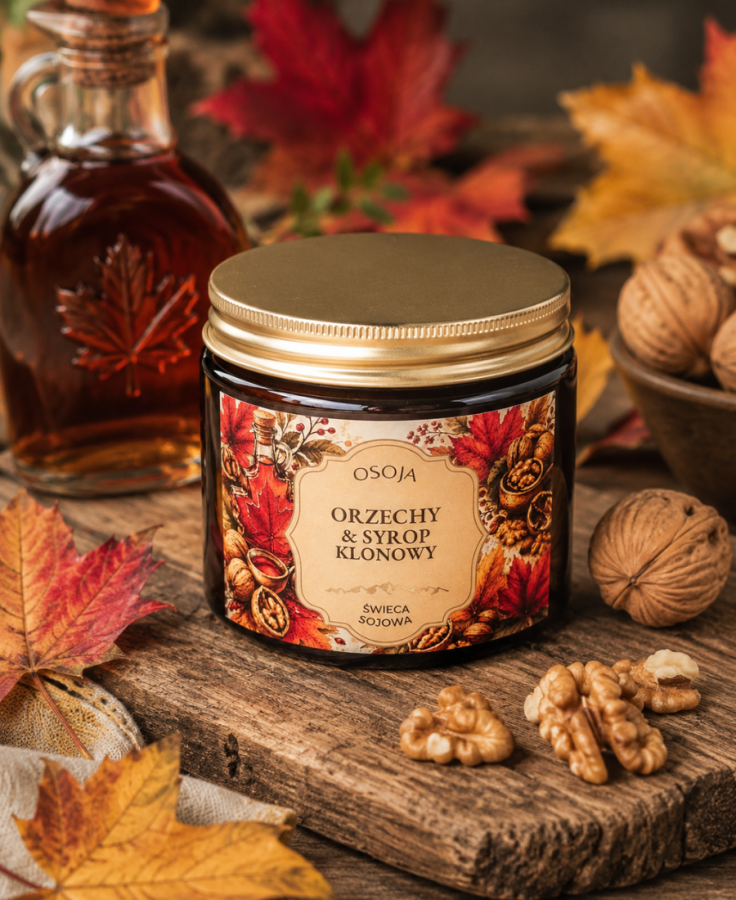 Świeca sojowa Orzechy i Syrop Klonowy 250 ml