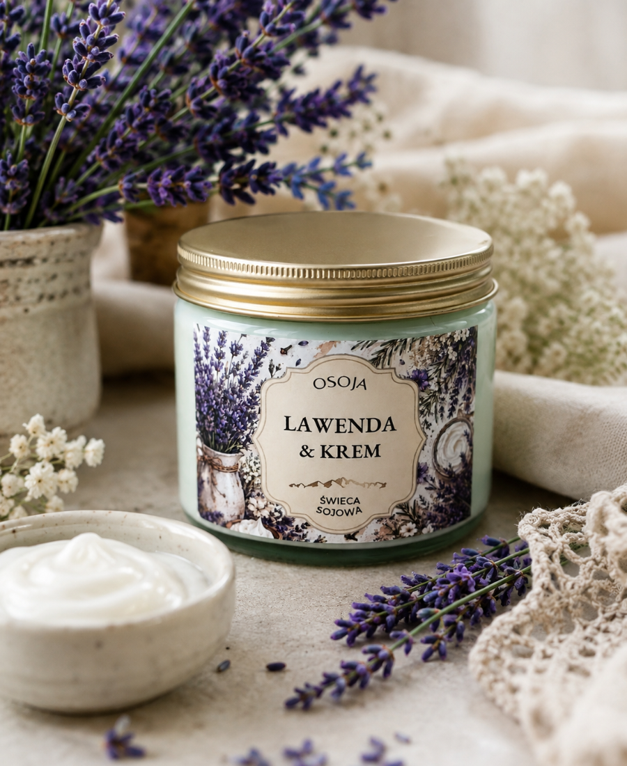 Świeca Sojowa Lawenda &amp; Krem 250 ml