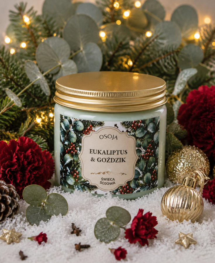 Świeca Sojowa Eukaliptus &amp; Goździk 250 ml