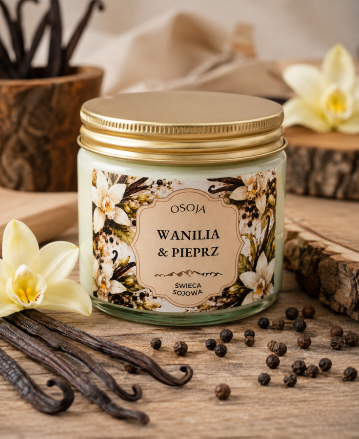 Świeca Sojowa Wanilia &amp; Pieprz