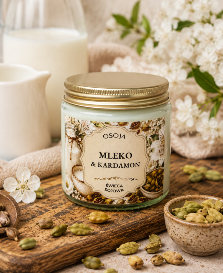 Świeca Sojowa Mleko &amp; Kardamon 120 ml
