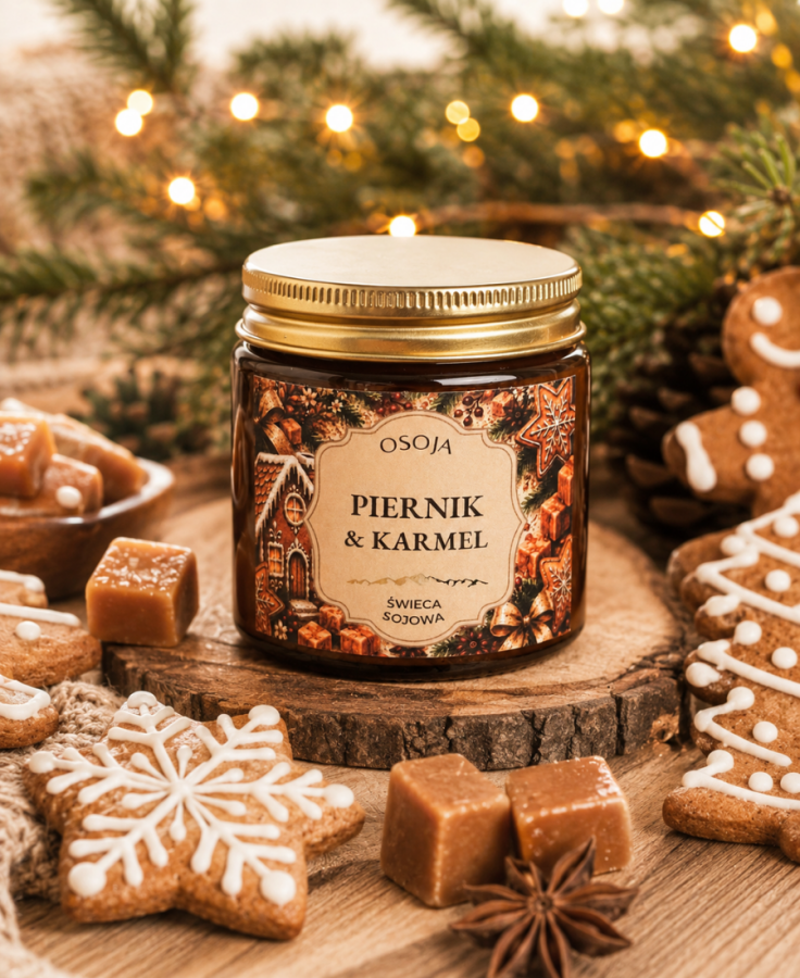 Świeca Sojowa Piernik &amp; Karmel 120 ml