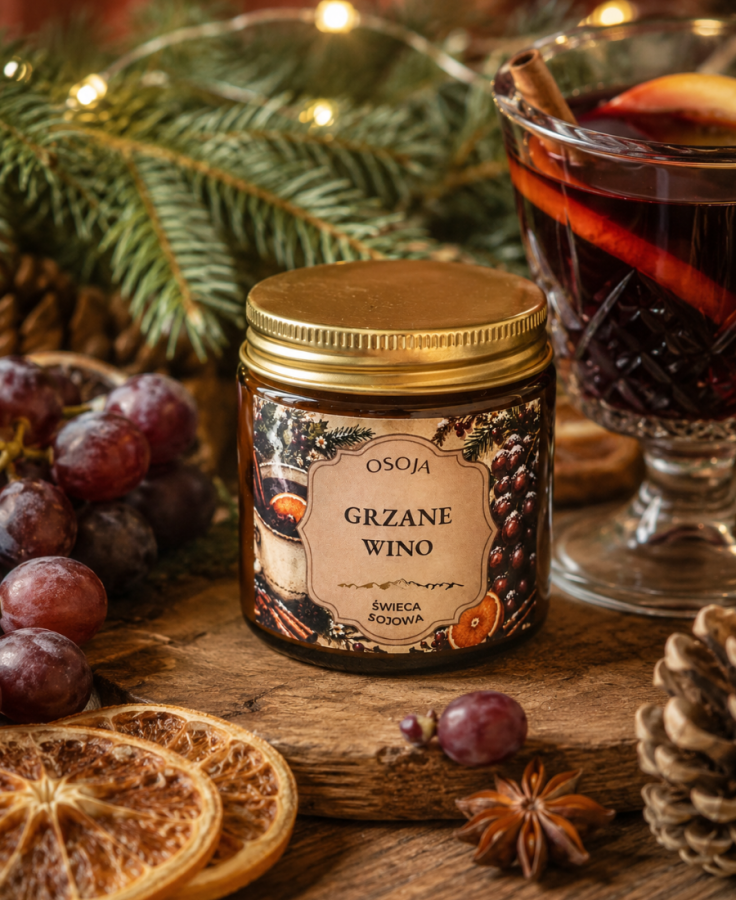 Świeca Sojowa Grzane Wino 120 ml