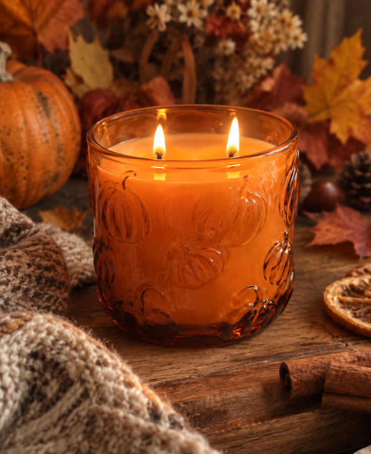 Świeca sojowa Pumpkin Spice Latte dwuknotowa