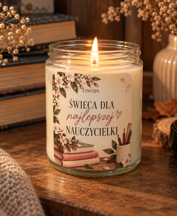 Świeca sojowa dla najlepszej nauczycielki