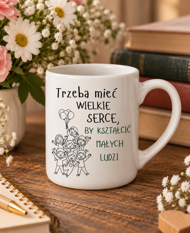 Kubek Trzeba mieć wielkie serce, by kształcić małych ludzi 2