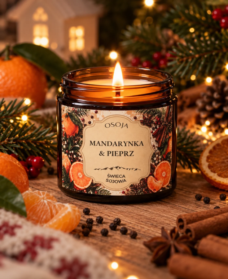 Świeca Sojowa Mandarynka &amp; Pieprz 120 ml