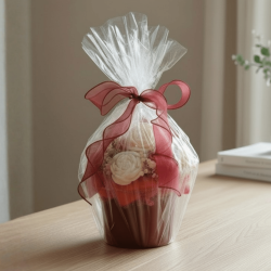 Flower box ze świec sojowych – czerwony