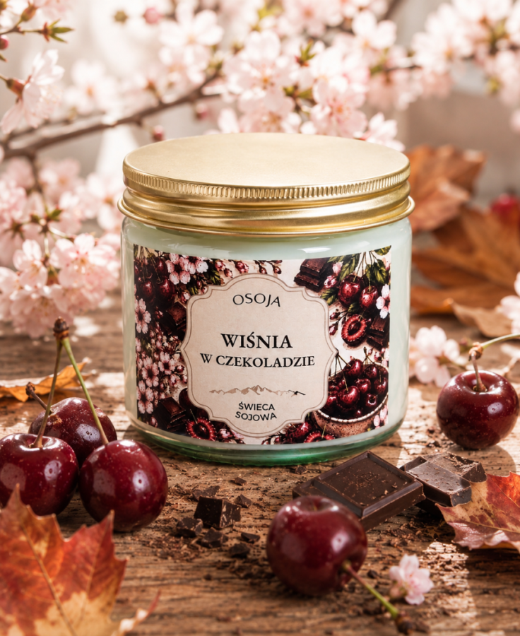 Świeca Sojowa Wiśnia w Czekoladzie 250 ml