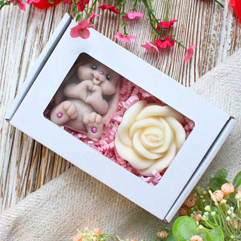 Zestaw Świec Sojowych Zajączek & Róża - obrazek 2