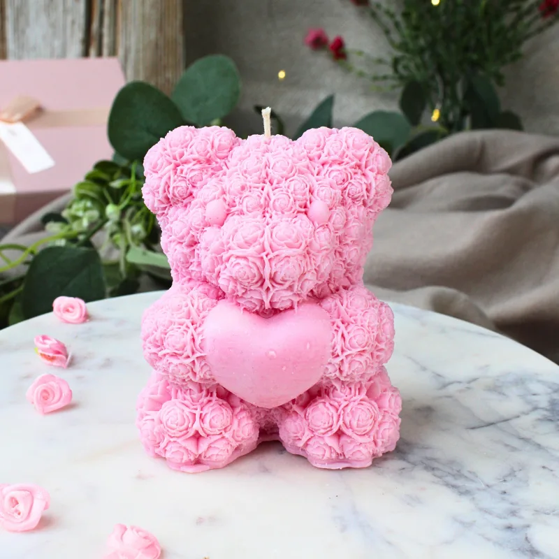 Świeca Sojowa Miś z Sercem