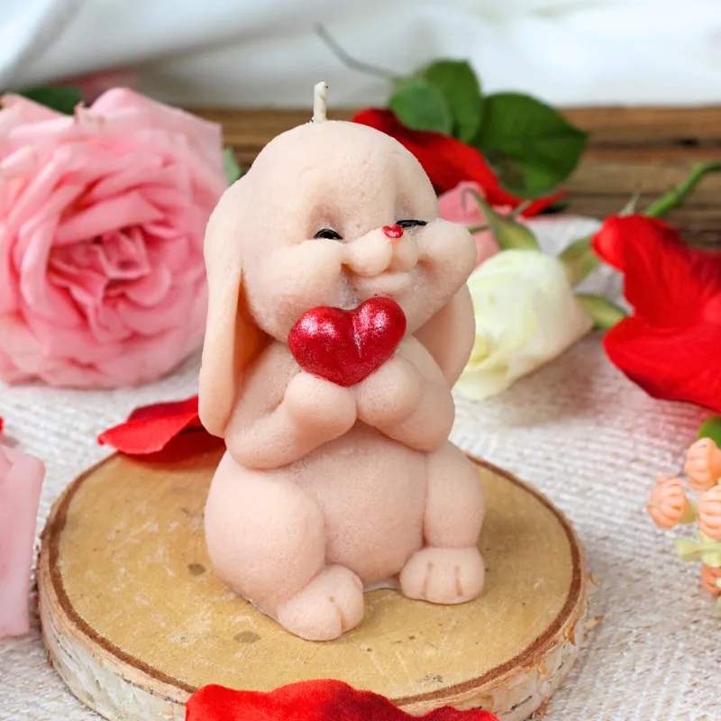 Świeca Sojowa Zajączek z Serduszkiem