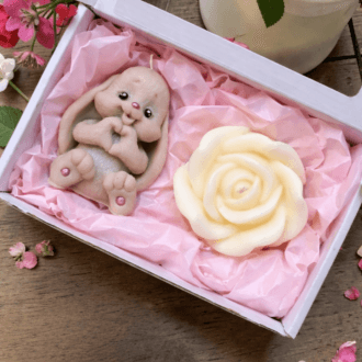 Zestaw Świec Sojowych Zajączek & Róża