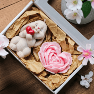 Zestaw Zajączek z Serduszkiem & Kwiat