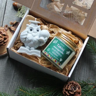 Zestaw Świeca sojowa Sowa z globusem i Świeca Sojowa 120 ml