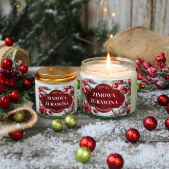 Świeca Sojowa Zimowa Żurawina