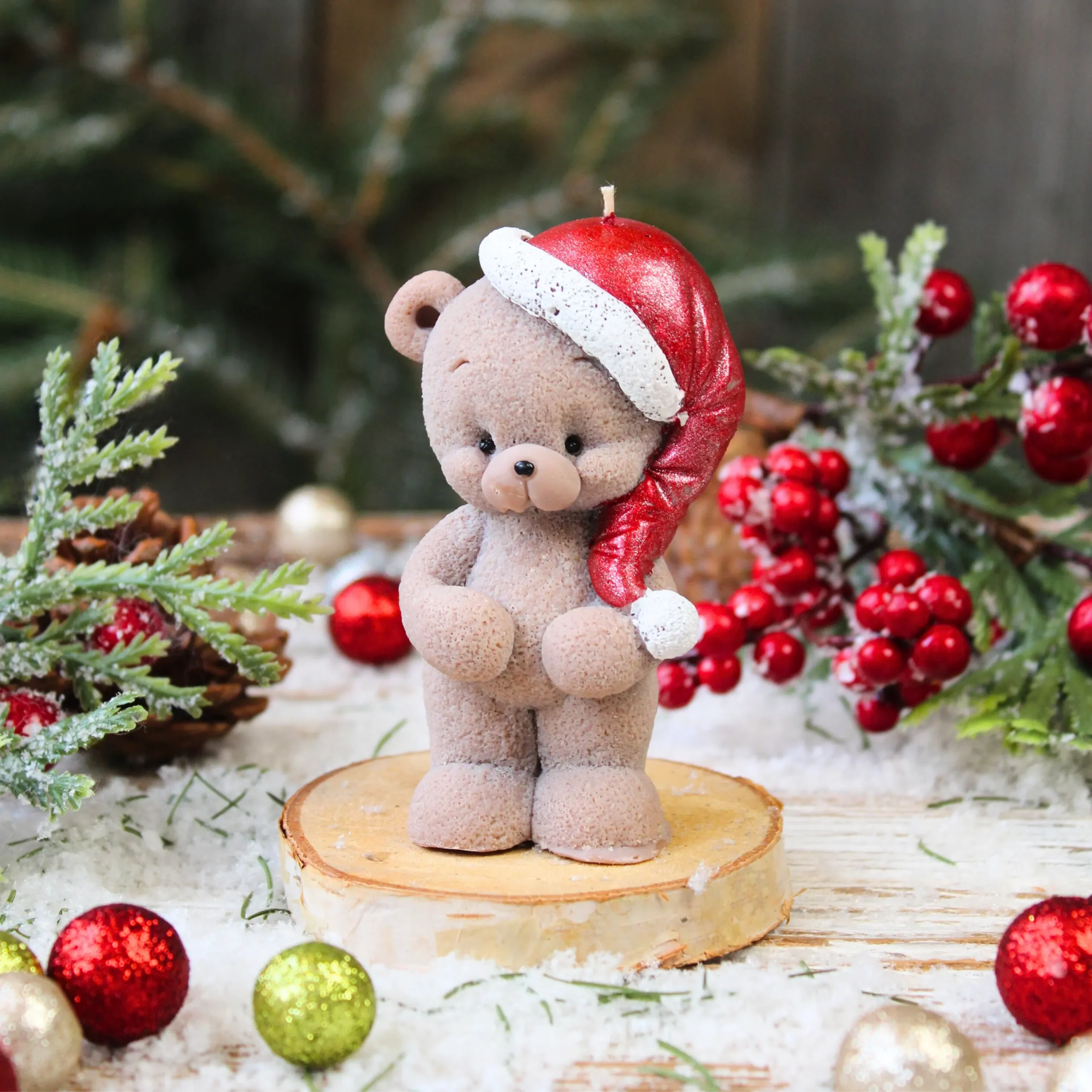 Świeca Sojowa Miś w Czapce - obrazek 3