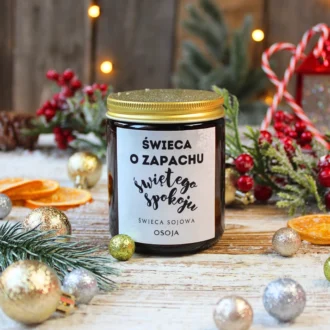 Świeca Sojowa świąteczna o Zapachu Świętego Spokoju