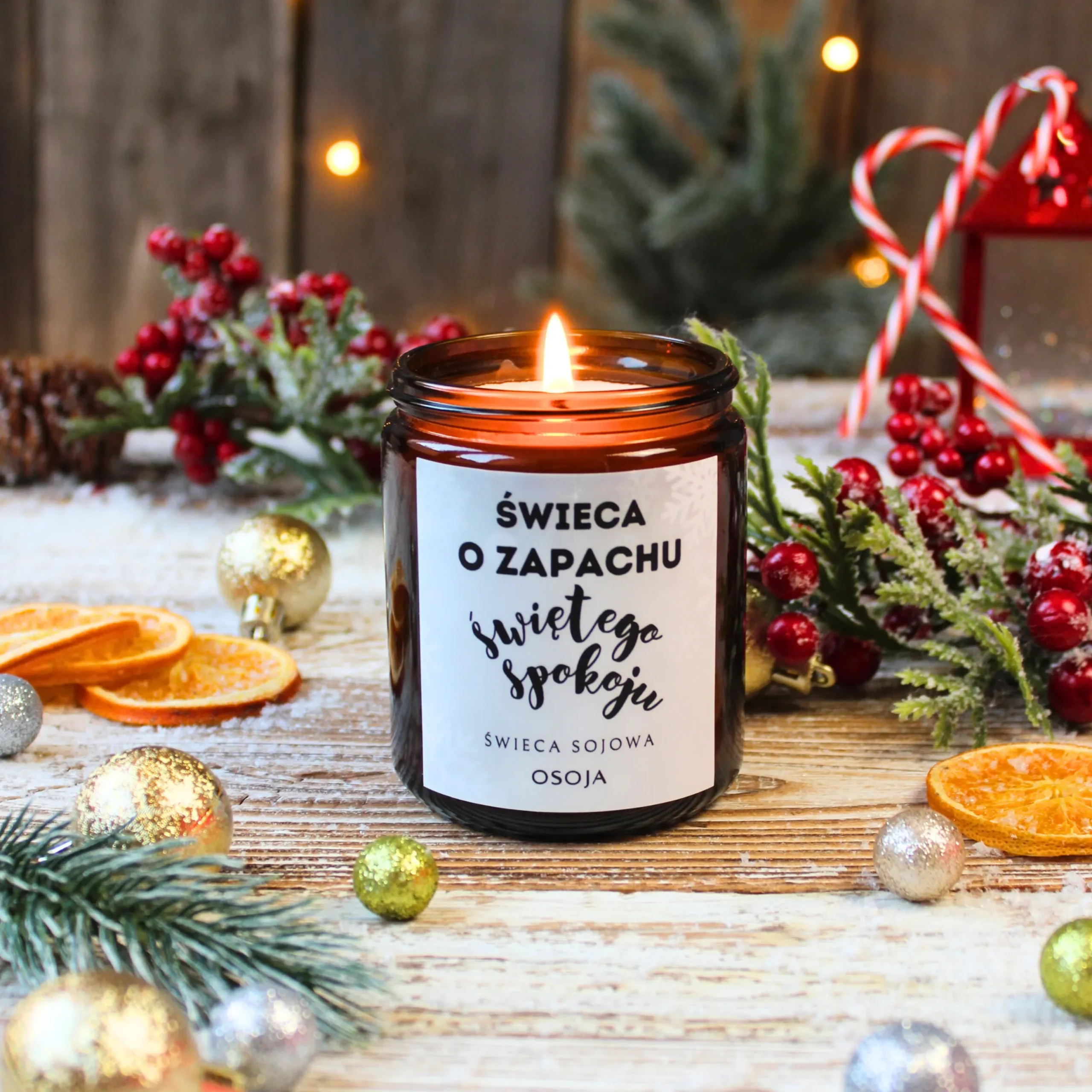 Świeca Sojowa świąteczna o Zapachu Świętego Spokoju - obrazek 2