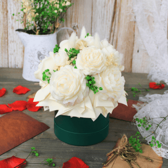 Flower Box ze Świec Sojowych – Butelkowa Zieleń