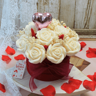 Flower Box ze Świec Sojowych Bordowy M