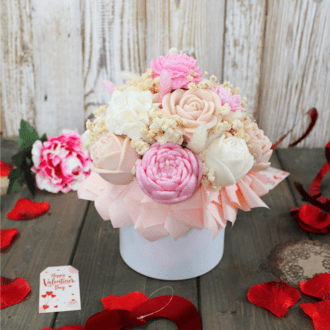 Flower Box ze świec sojowych Biały