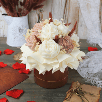 Flower Box ze Świec Sojowych – Miedziany