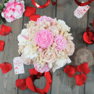 Flower Box ze świec sojowych Biały