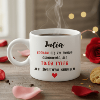 Kubek kocham Cię za Twoją osobowość, ale Twój tyłek jest świetnym bonusem