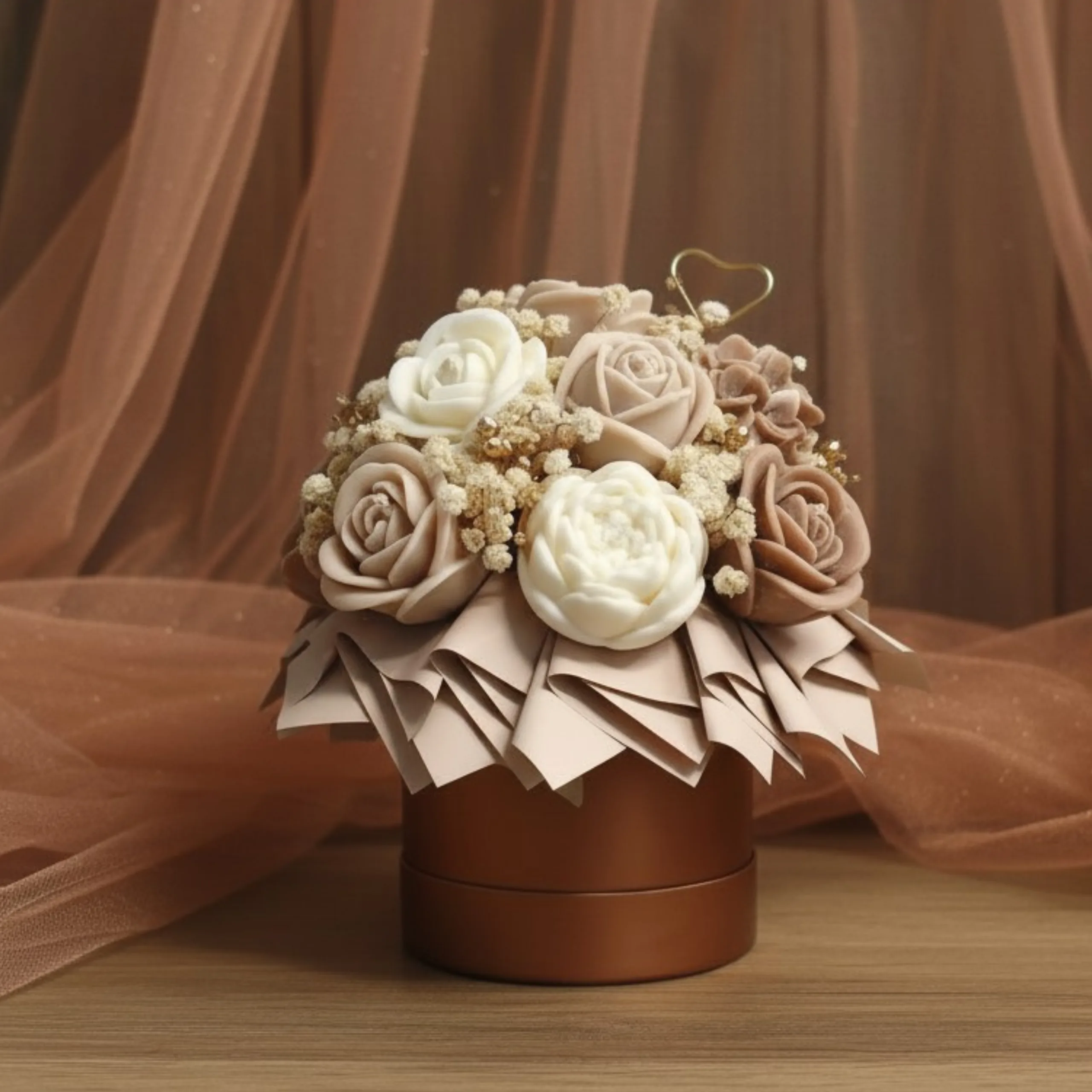 Flower Box ze Świec Sojowych – Miedziany