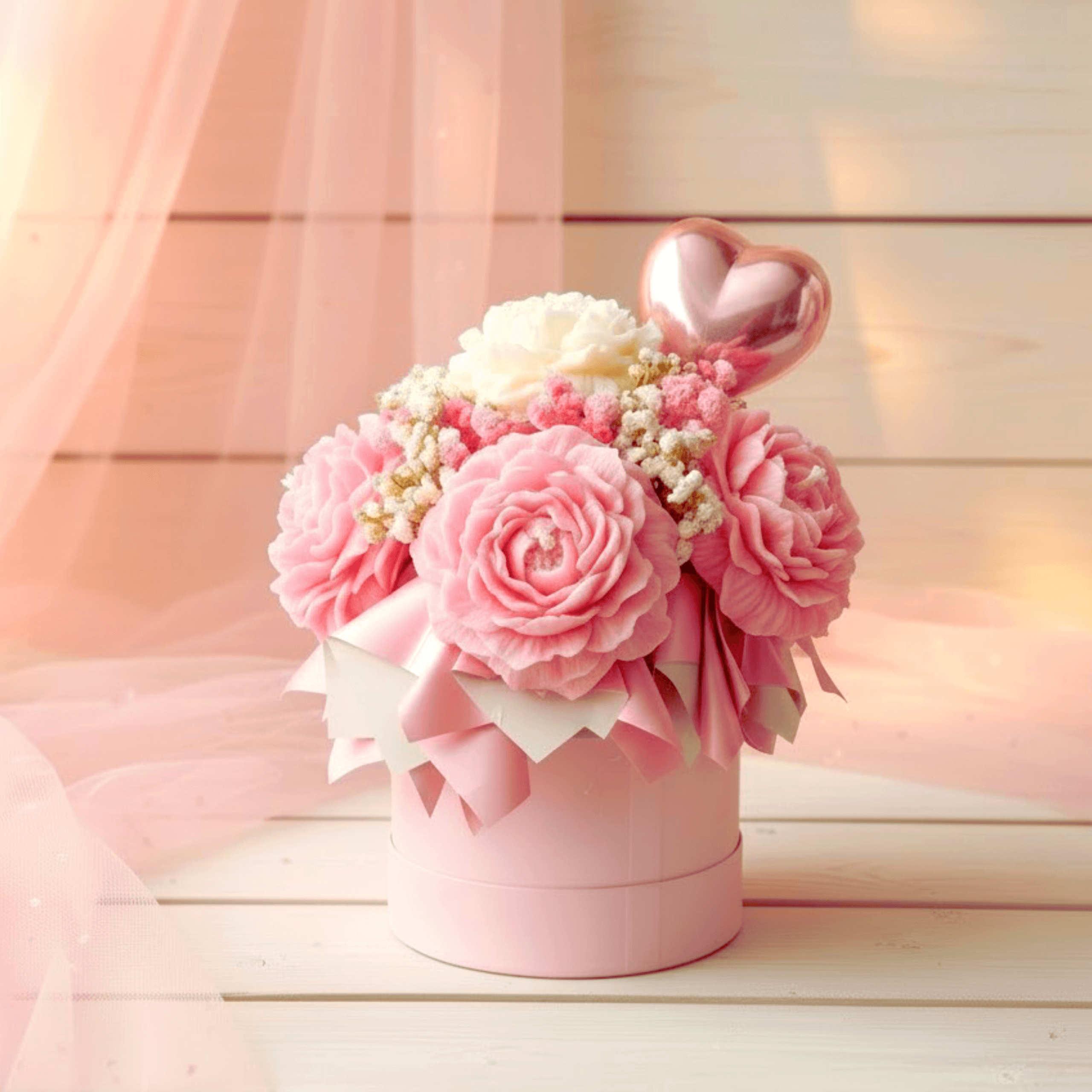 Flower Box ze Świec Sojowych - Piwonie