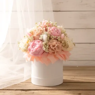 Flower Box ze świec sojowych Biały