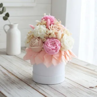 Flower Box ze świec sojowych Biały