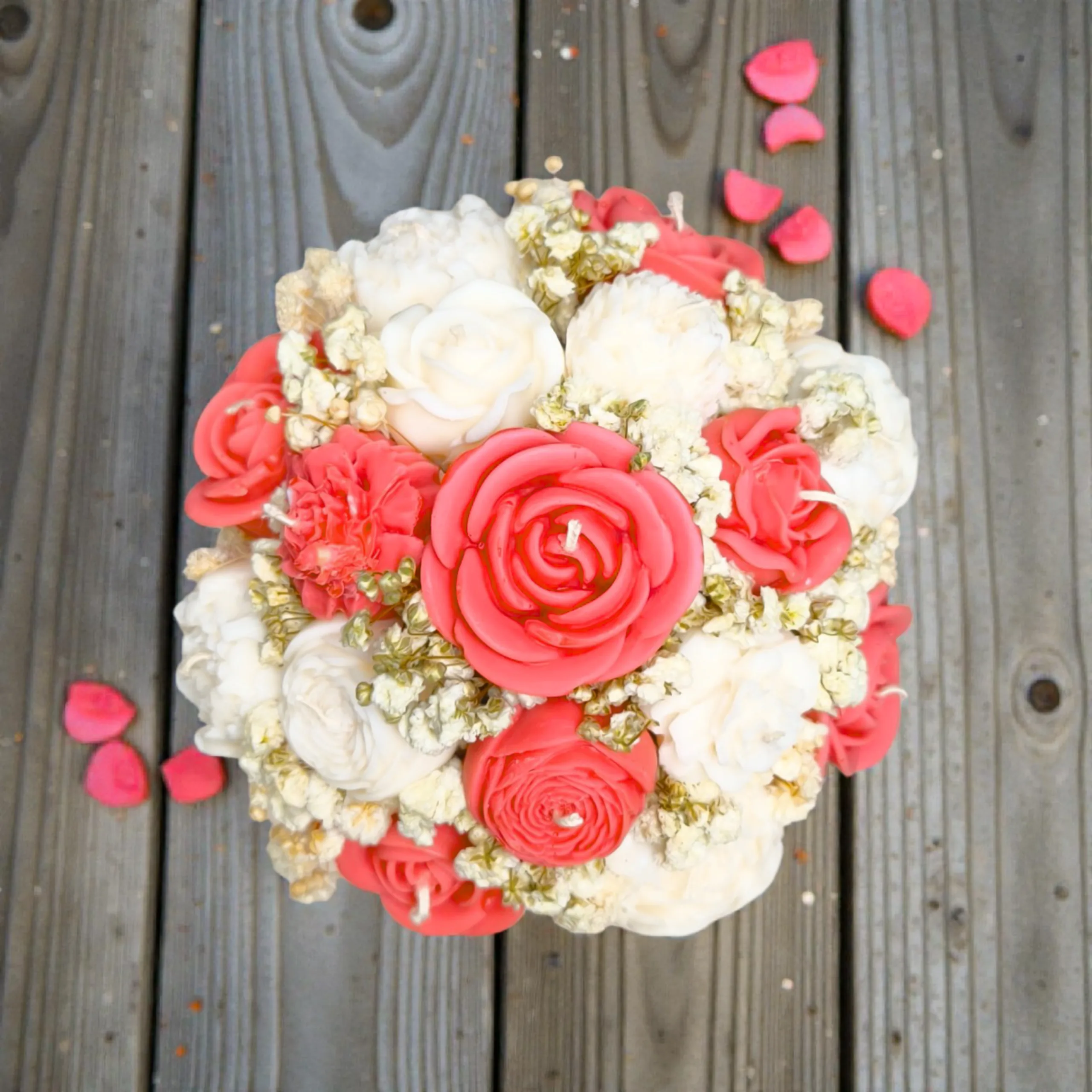 Flower Box ze Świec Sojowych mini – Czerwony