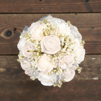 flower box ze świec sojowych - beżowy