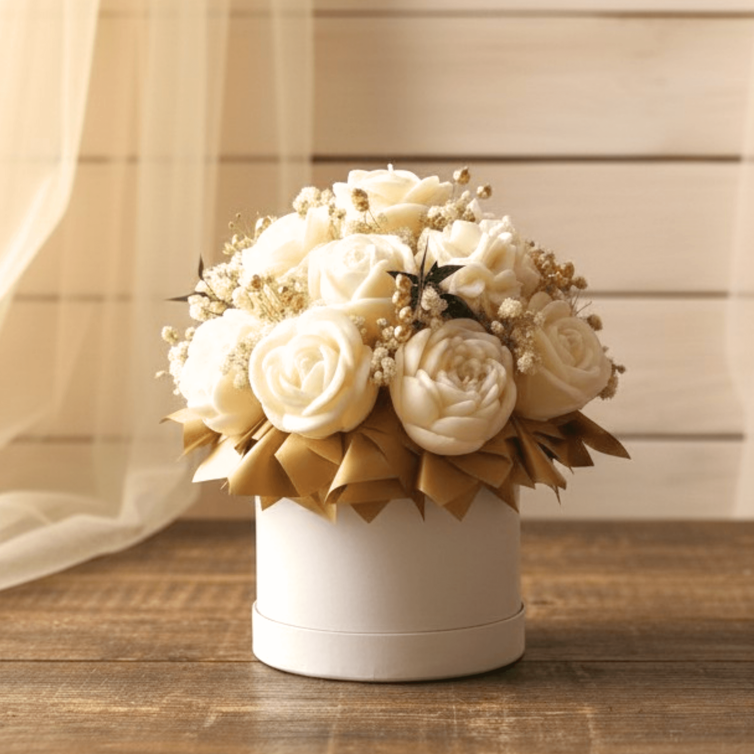 Flower Box biało-złoty