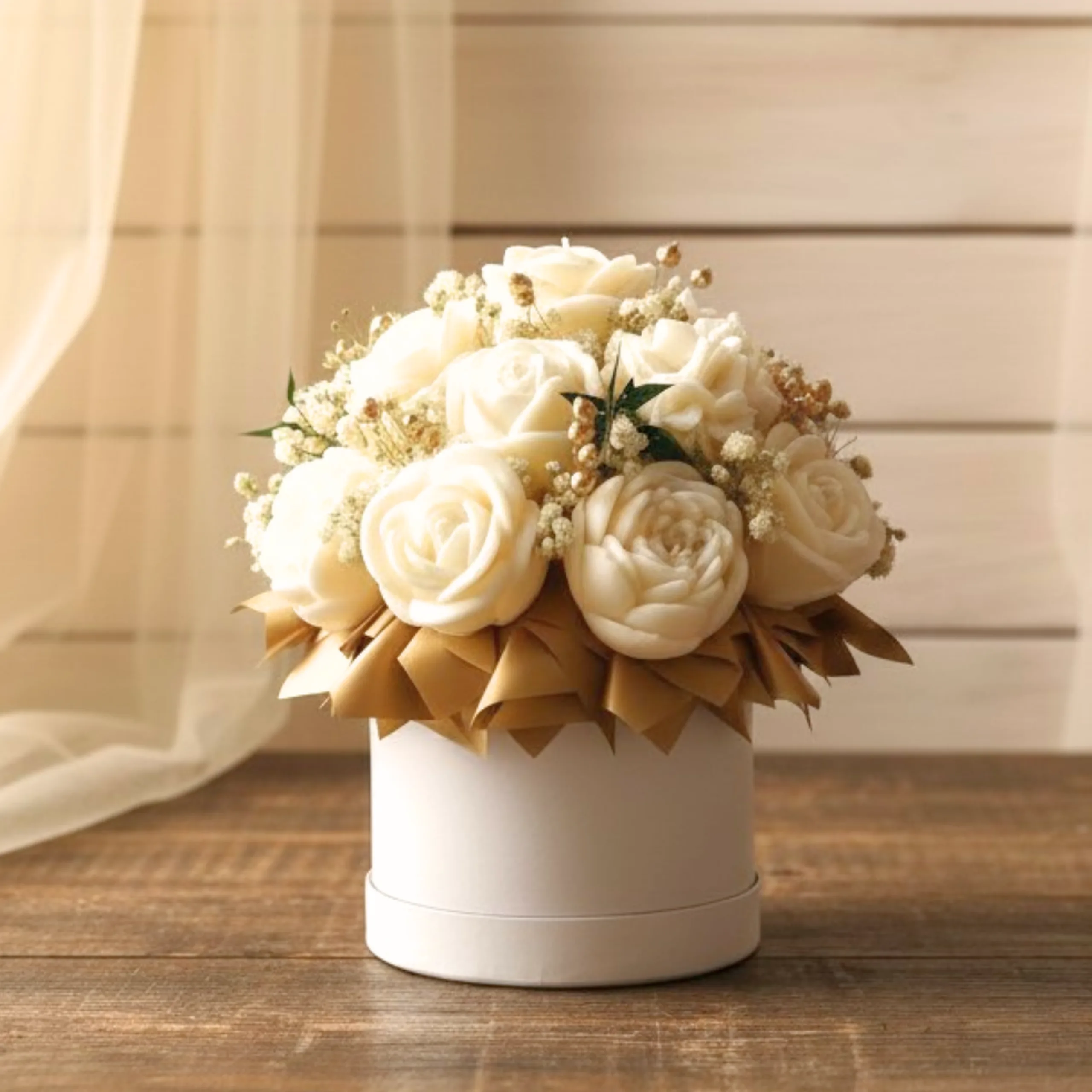 Flower Box biało-złoty