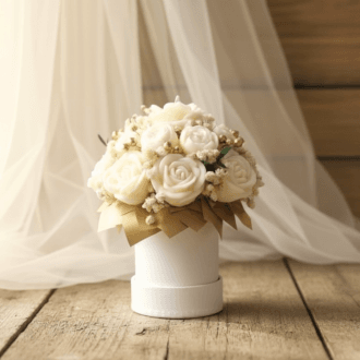 Flower Box biało-złoty mini