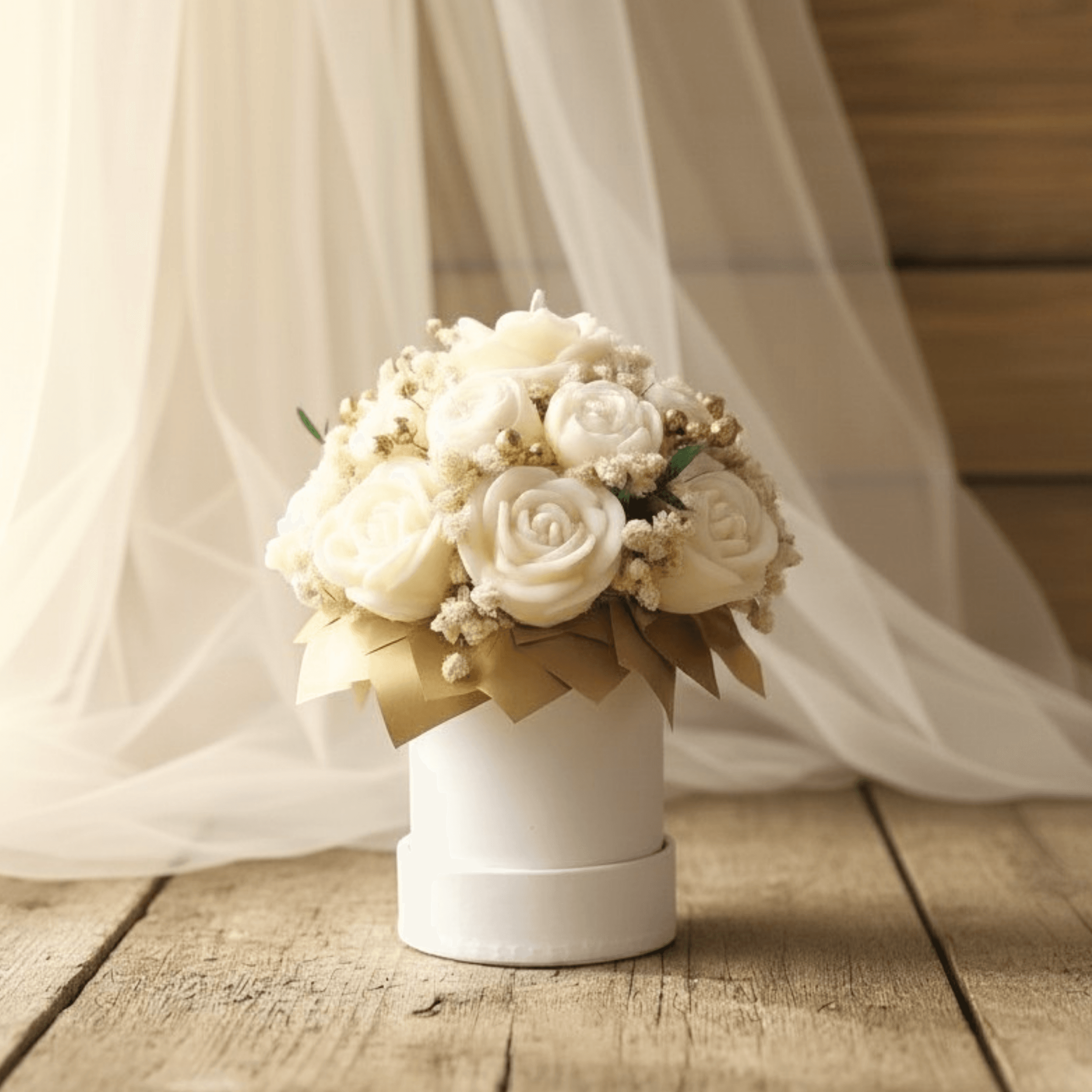 Flower Box biało-złoty mini