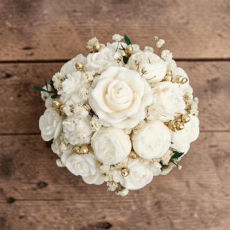 Flower Box biało-złoty mini