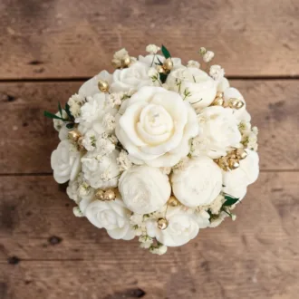 Flower Box biało-złoty mini