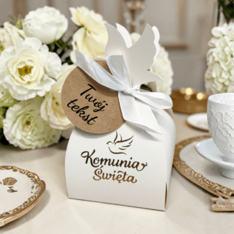 Świeca sojowa Róża w pudełeczku komunijnym